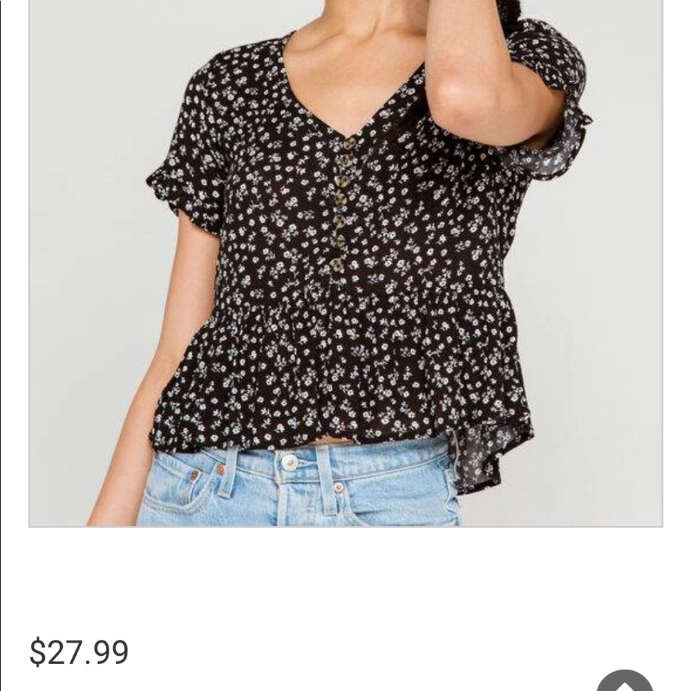 Sky and sparrow button blouse Black and white